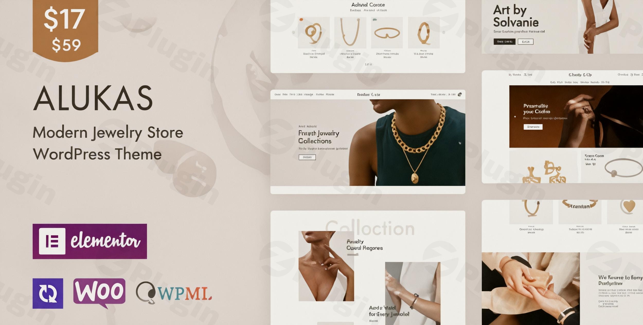 alukas modern jewelry store wordpress theme plugin - Download WordPress Themes in One Place​