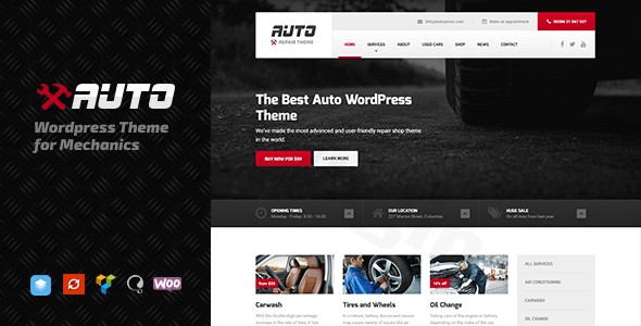 auto wordpress theme for mechanic car dealers and repair shops plugin - Download WordPress Themes in One Place​