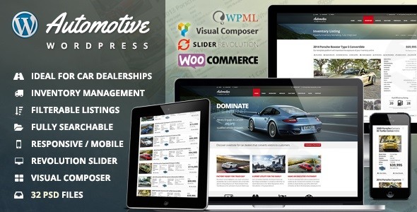 automotive car dealership business wordpress theme plugin - Download WordPress Themes in One Place​