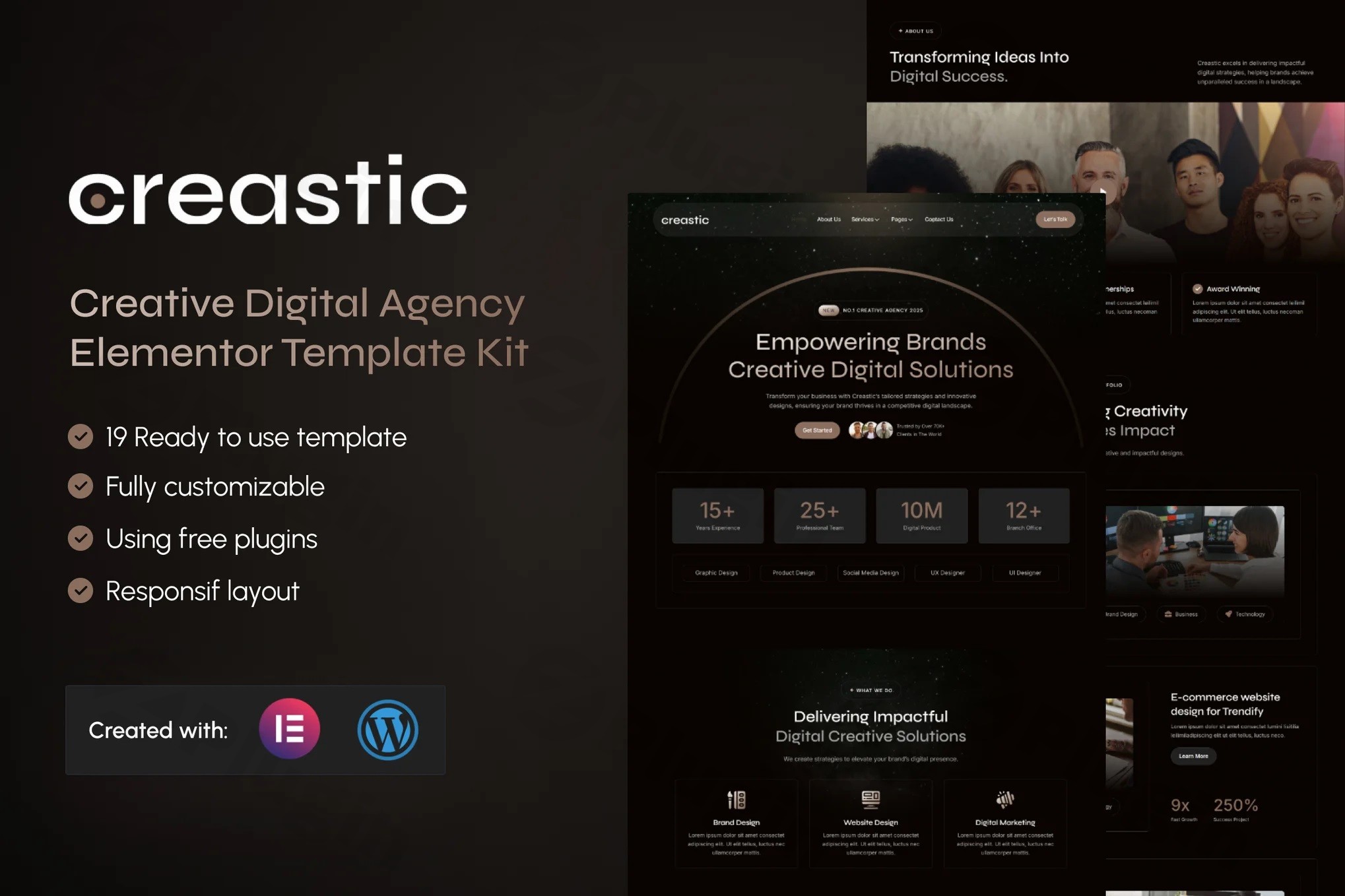 creastic creative digital agency elementor template kit plugin - Download the Best WordPress Plugins in One Place​