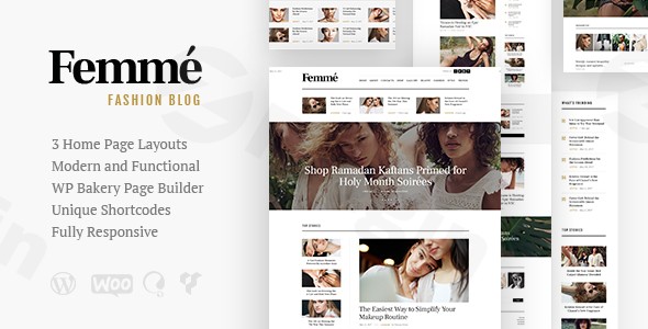 femme an online magazine fashion blog wordpress theme plugin - Download WordPress Themes in One Place​