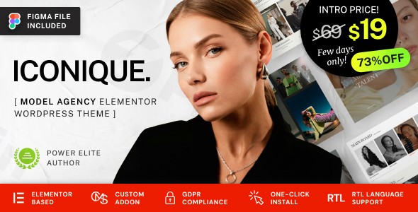 iconique fashion model agency wordpress theme plugin - Download WordPress Themes in One Place​