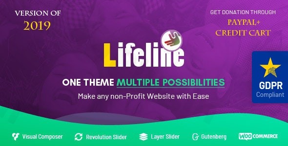 lifeline ngo fund raising and charity wordpress theme plugin - Download WordPress Themes in One Place​