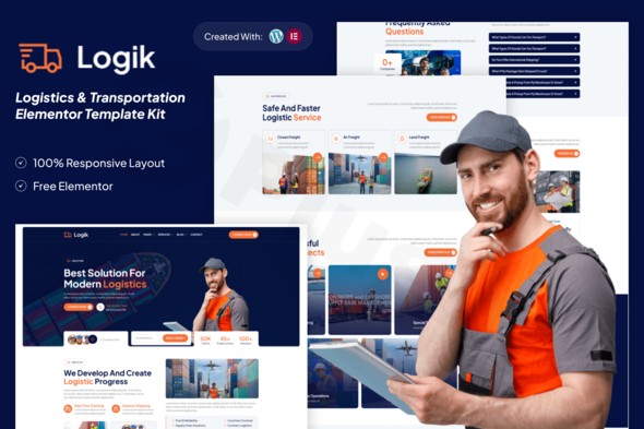 Download Logik - Logistics & Transportation Elementor Template Kit