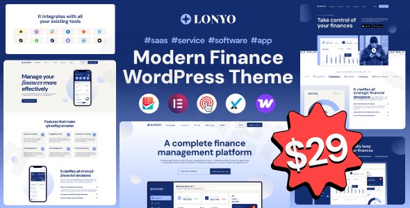 lonyo software saas startup wordpress theme plugin - Download WordPress Themes in One Place​