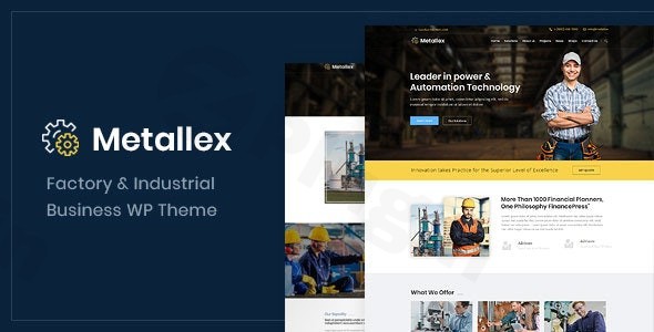 metallex industrial and engineering wordpress theme plugin - Download WordPress Themes in One Place​