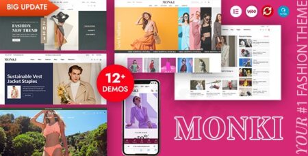 Monki – Elementor Fashion Woocommerce WordPress Theme monki elementor fashion woocommerce wordpress theme plugin - Downloads