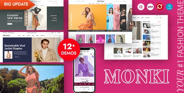 monki elementor fashion woocommerce wordpress theme plugin - Download WordPress Themes in One Place​