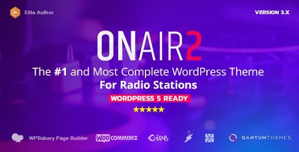 onair2 radio station wordpress theme with non stop music player plugin - Download WordPress Themes in One Place​