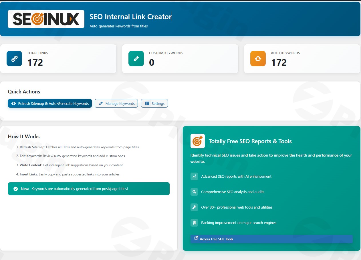 seoinux wp internal link creator plugin - Download the Best WordPress Plugins in One Place​