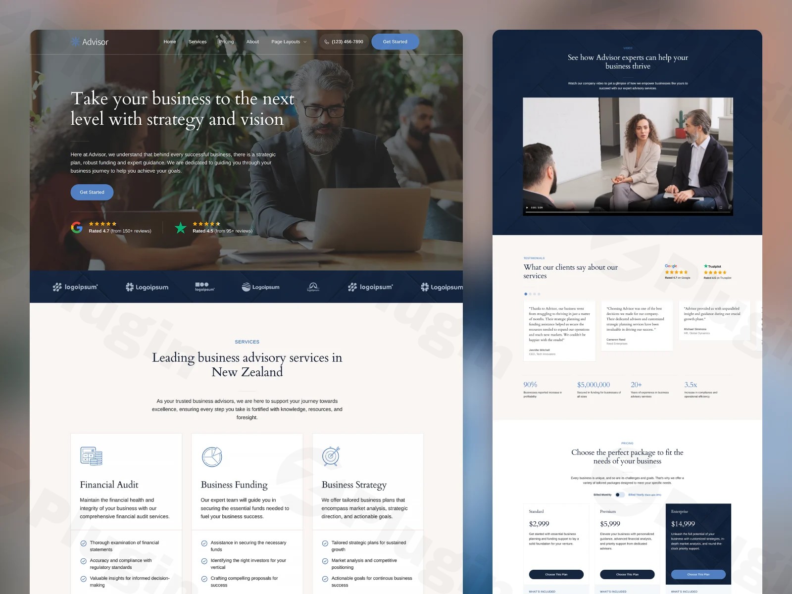 advisor business consultancy website template breakdance builder plugin - Download WordPress Themes in One Place​