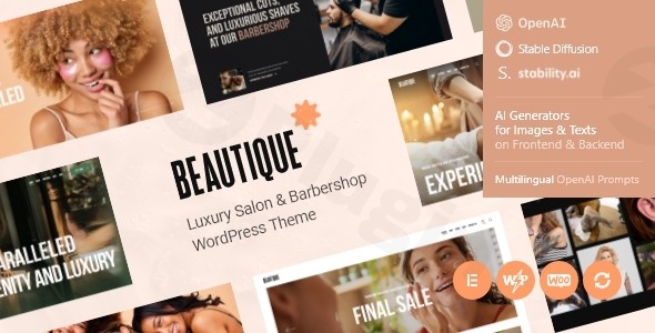 beautique luxury salon barbershop wordpress theme plugin - Download WordPress Themes in One Place​
