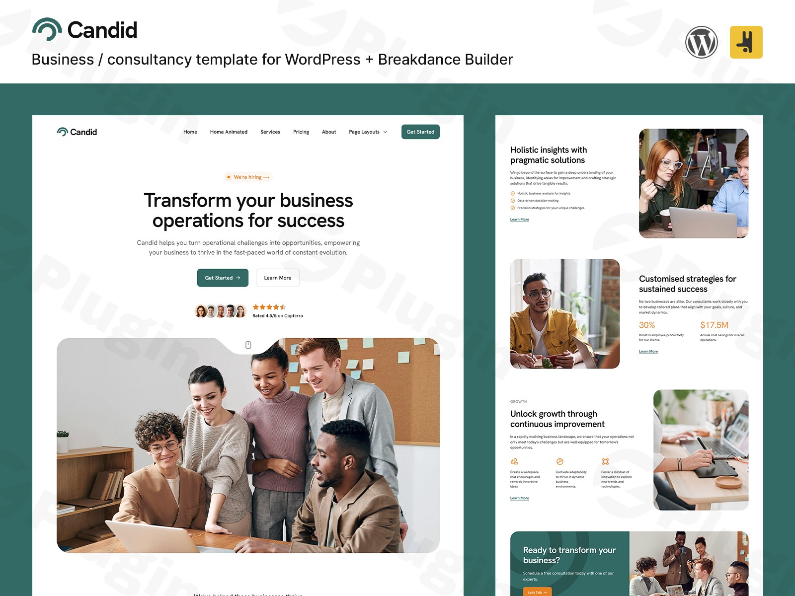 candid business consultancy website template breakdance builder plugin - Download WordPress Themes in One Place​