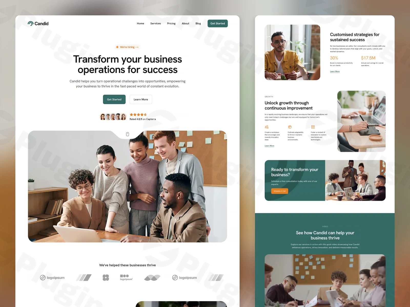candid business consultancy website template oxygen 6 builder plugin - Download WordPress Themes in One Place​