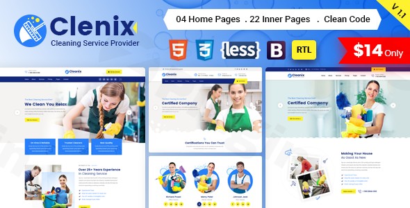 clenix cleaning services wordpress theme plugin - Download WordPress Themes in One Place​