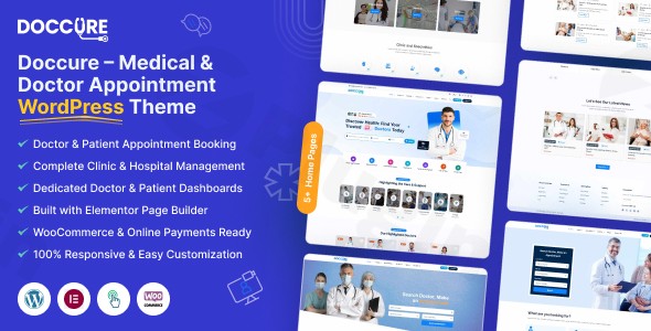 doccure doctor appointment booking and clinic management wordpress theme plugin - Download WordPress Themes in One Place​
