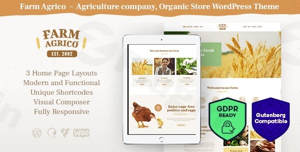 farm agrico agricultural business wp theme plugin - Download WordPress Themes in One Place​
