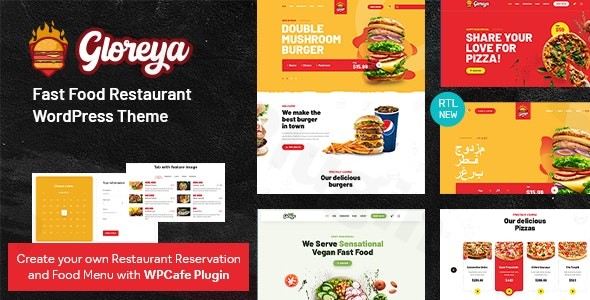 gloreya restaurant fast food delivery woocommerce theme plugin - Download WordPress Themes in One Place​