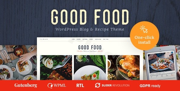 good food recipe magazine food blogging theme plugin - Download WordPress Themes in One Place​