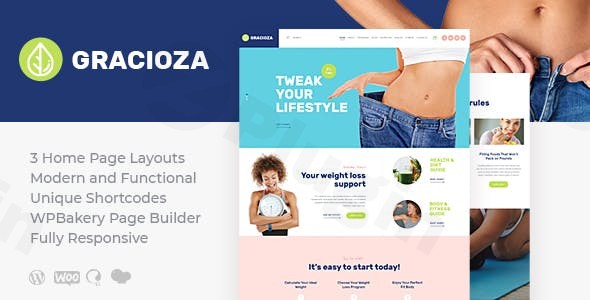 gracioza weight loss company healthy blog wordpress theme plugin - Download WordPress Themes in One Place​