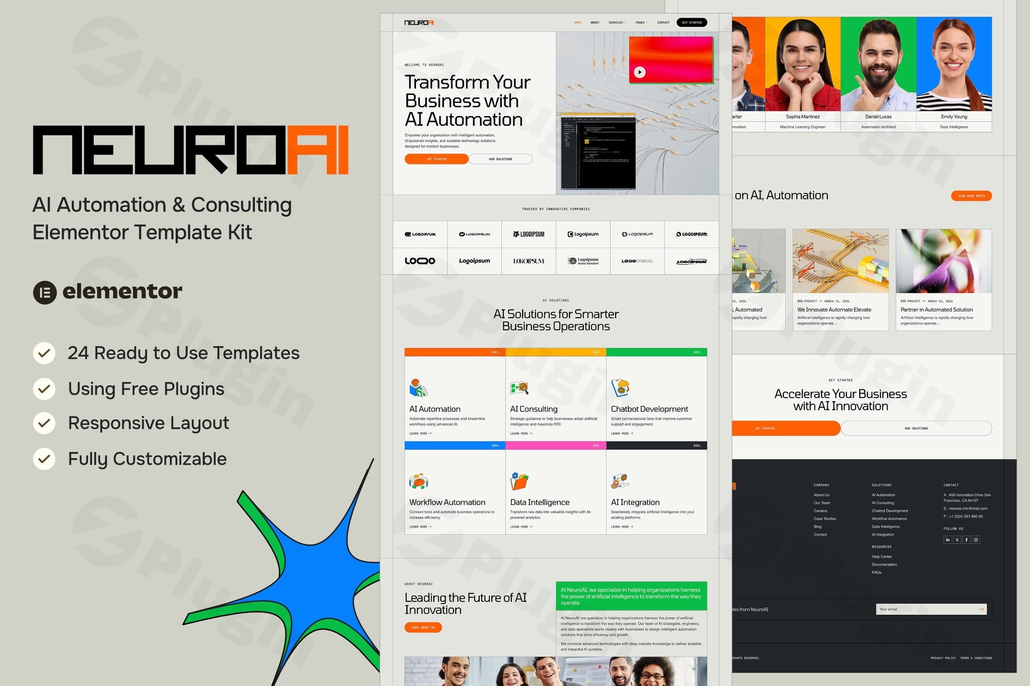 neuroai ai automation consulting elementor template kit plugin - Download the Best WordPress Plugins in One Place​