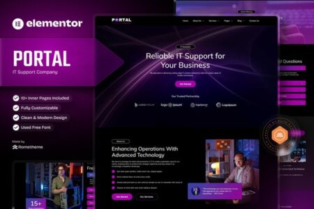 Portal – It Company Elementor Template Kit portal it company elementor template kit plugin - Portal - It Company Elementor Template Kit