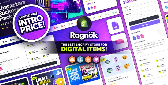 ragnok shopify theme for digital items plugin - Download WordPress Themes in One Place​