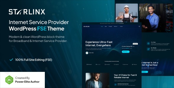 starlinx broadband internet service provider gutenverse fse wordpress block theme plugin - Download WordPress Themes in One Place​