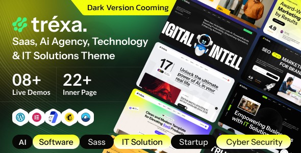 trexa saas ai agency technology it solutions wordpress theme plugin - Download WordPress Themes in One Place​