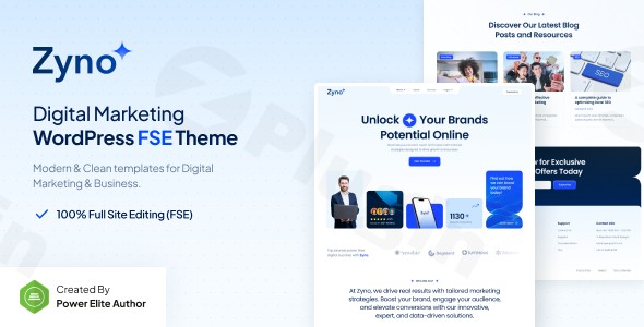 zyno digital marketing agency gutenverse fse wordpress block theme plugin - Download WordPress Themes in One Place​