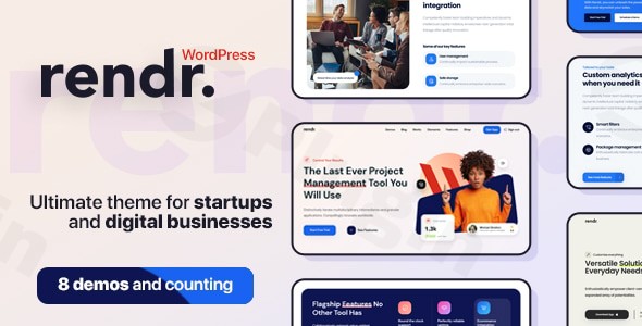 rendr tech startup business wordpress theme plugin - Download WordPress Themes in One Place​